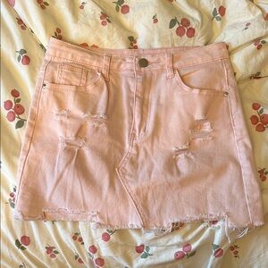 Light pink denim skirt